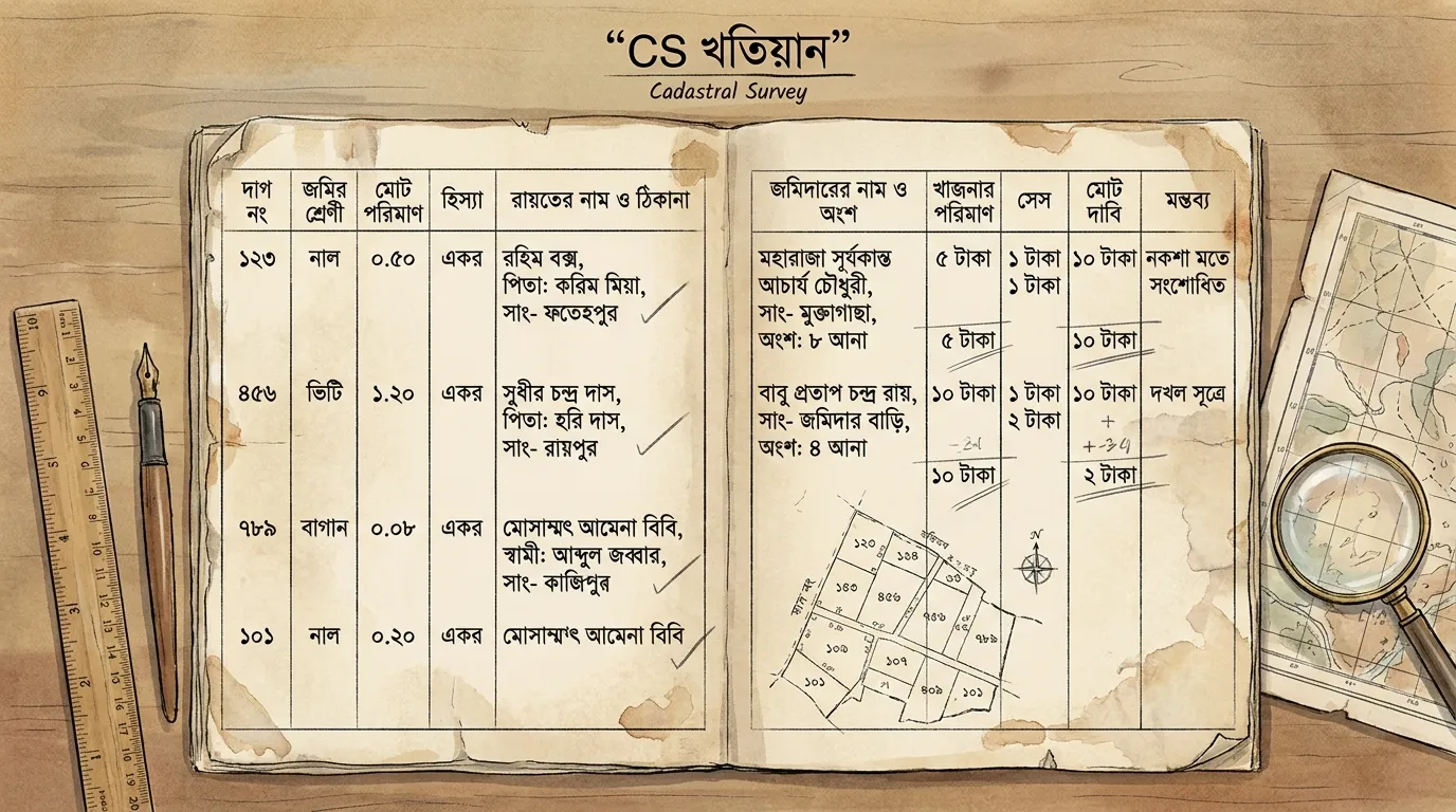 CS খতিয়ানের নমুনা